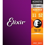 Elixir   11027  Custom Light Acoustic 80/20 Bronze Nanoweb Strings
