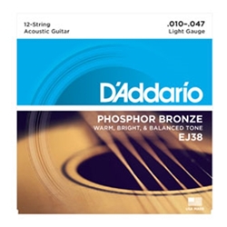 Daddario   EJ38  12-String Phosphor Bronze Acoustic Lite