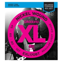 Daddario   EXL170BT  Nickel Electric Bass Strings, Balanced Tension, Light 45-107
